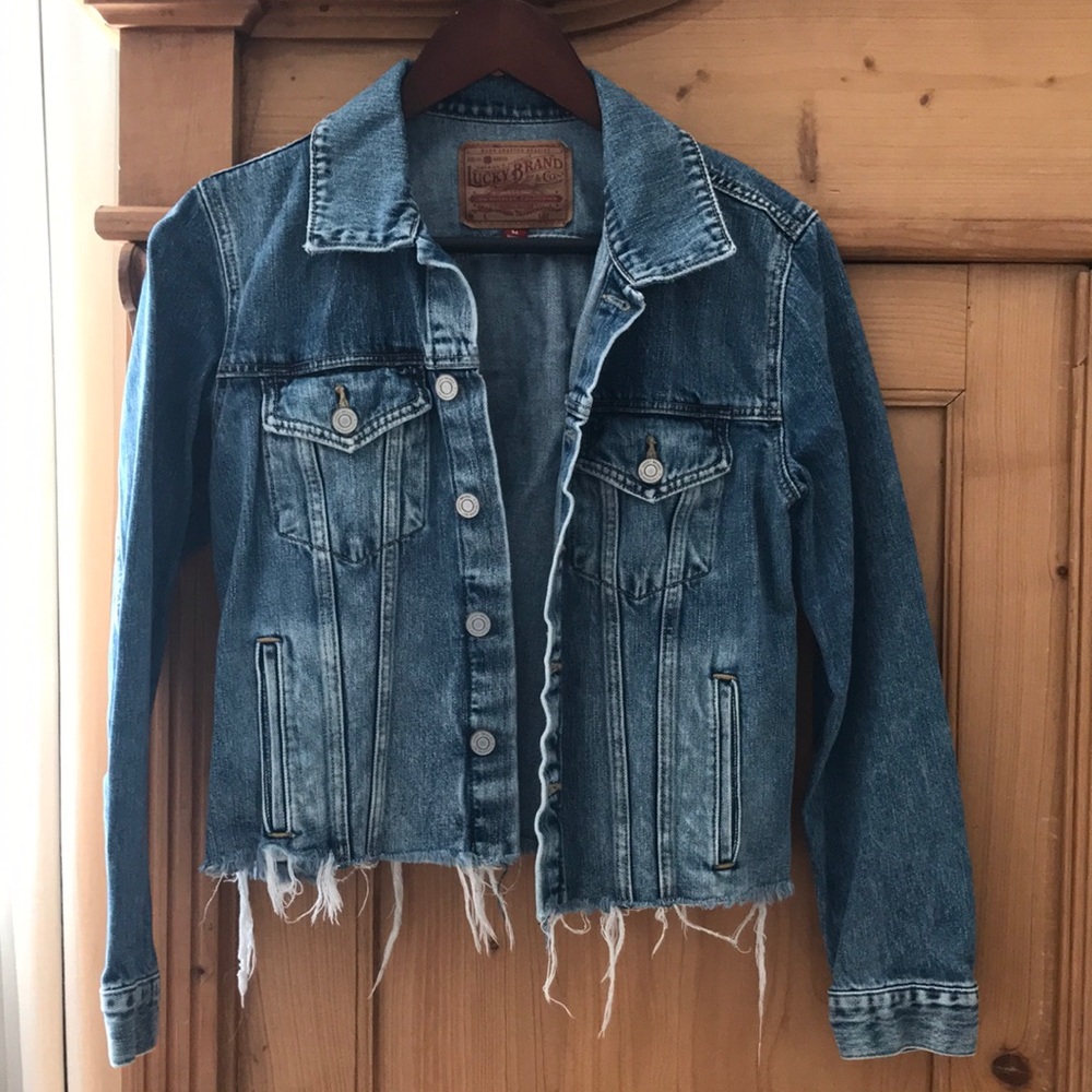 Lucky Brand Frayed Denim Jacket